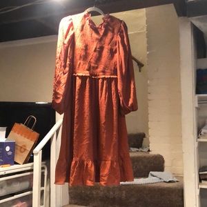 Boho burnt orange dress